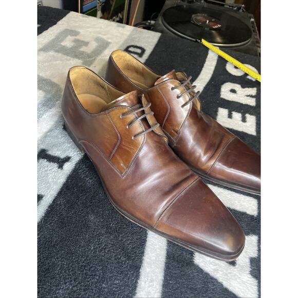 MAGNANNI ‘HARLAN’ MENS BRITISH TOBACCO BURNISHED CAP-TOE OXFORD SIZE 11.5 $425 main image 7